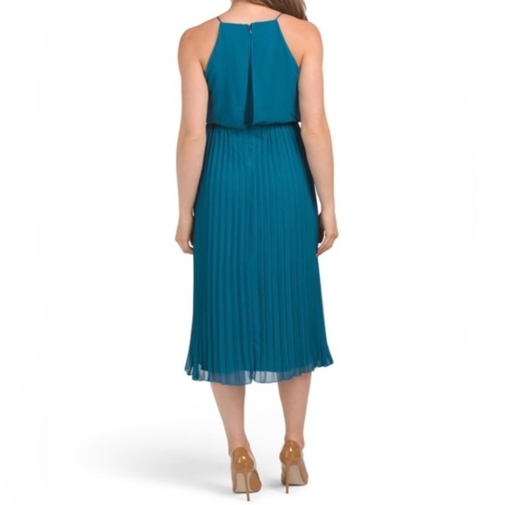 Sam Edelman Teal Pleated Skirt Midi Dress New - Picture 7 of 11